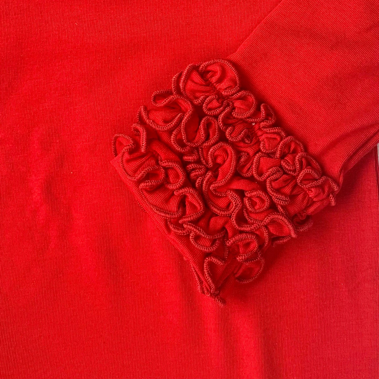 Ruffle Layering T-Shirt - Red